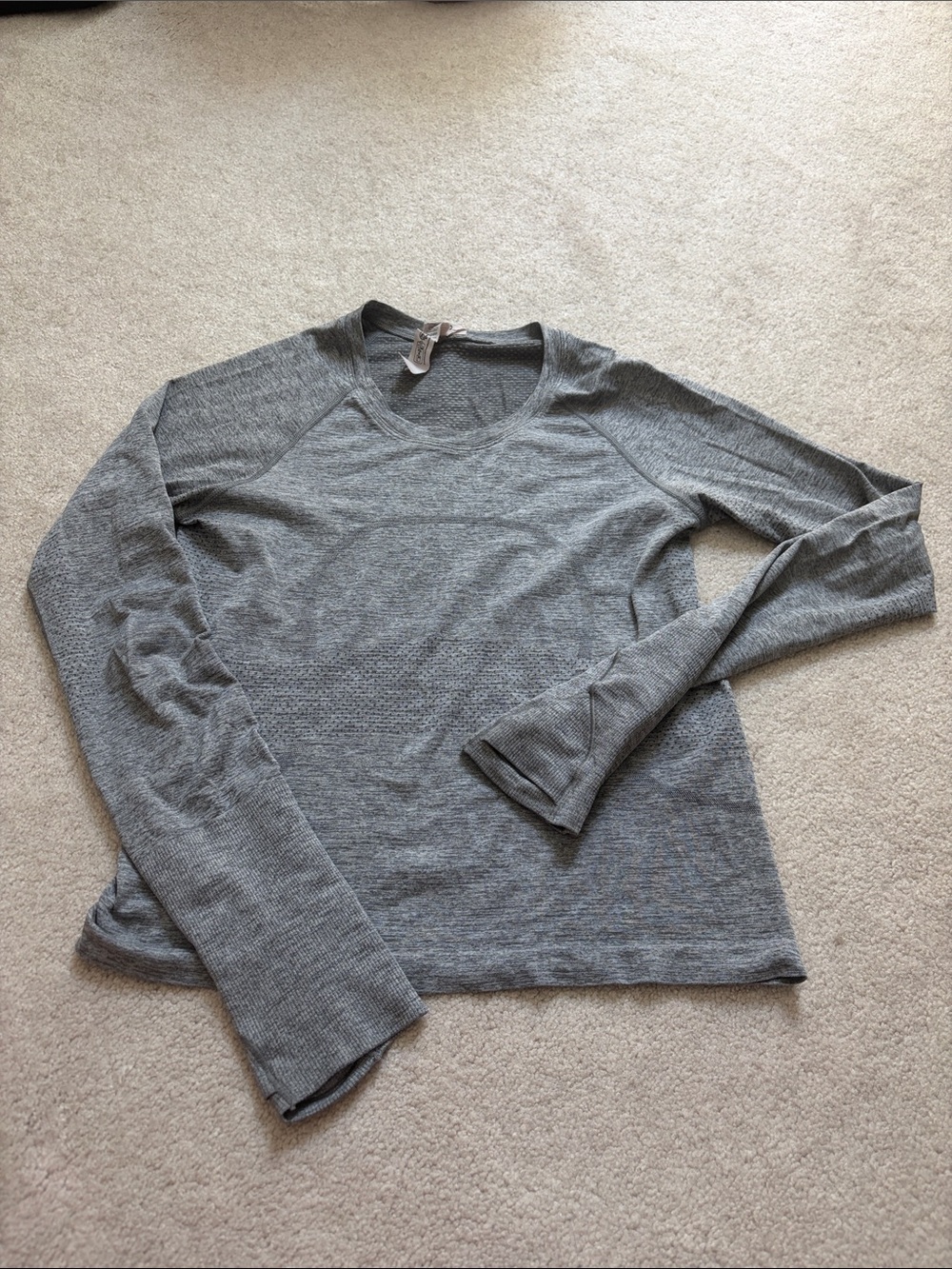 lululemon athletica Heathered Gray Crew Neck Top